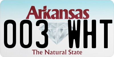 AR license plate 003WHT