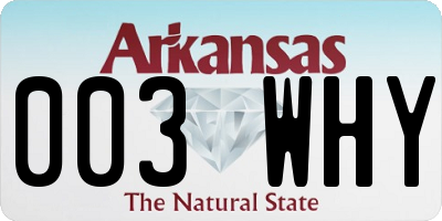 AR license plate 003WHY