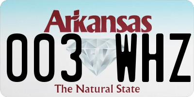 AR license plate 003WHZ