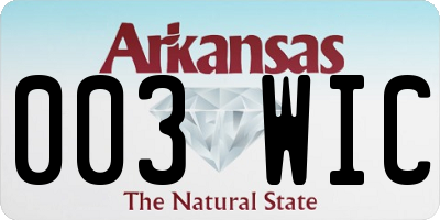 AR license plate 003WIC