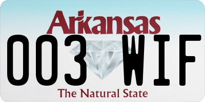 AR license plate 003WIF
