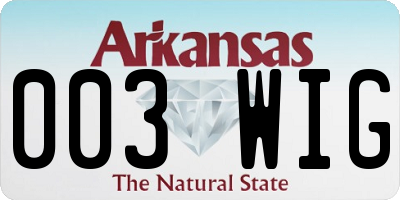 AR license plate 003WIG