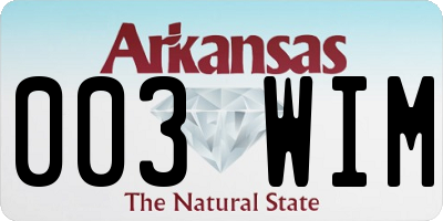 AR license plate 003WIM
