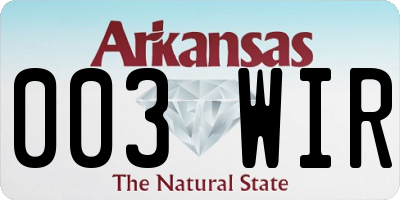 AR license plate 003WIR