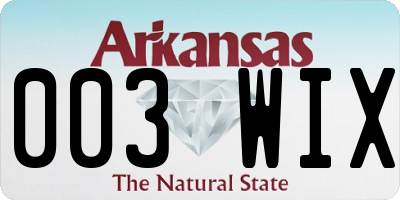 AR license plate 003WIX