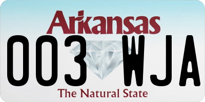 AR license plate 003WJA