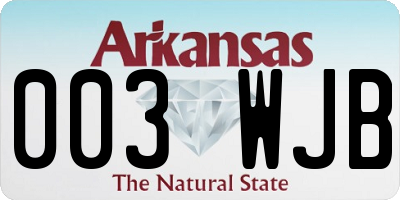 AR license plate 003WJB