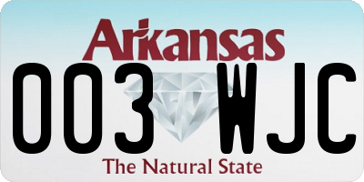 AR license plate 003WJC