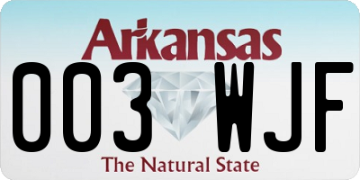 AR license plate 003WJF