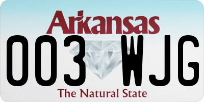 AR license plate 003WJG