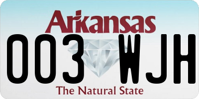 AR license plate 003WJH