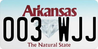 AR license plate 003WJJ