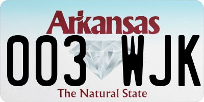 AR license plate 003WJK