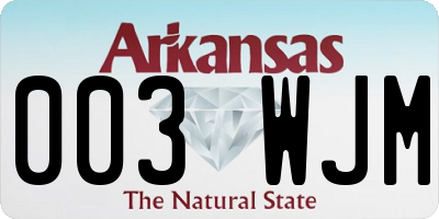 AR license plate 003WJM