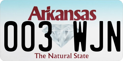 AR license plate 003WJN
