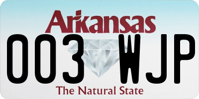 AR license plate 003WJP