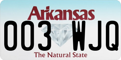 AR license plate 003WJQ