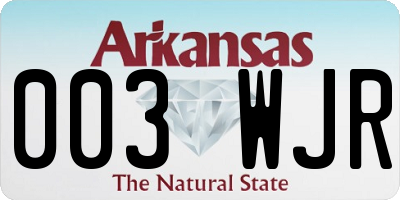 AR license plate 003WJR