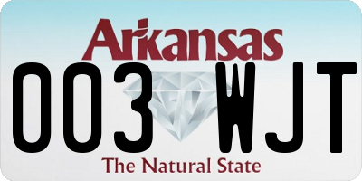 AR license plate 003WJT