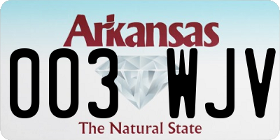 AR license plate 003WJV