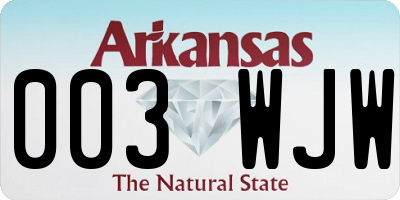 AR license plate 003WJW