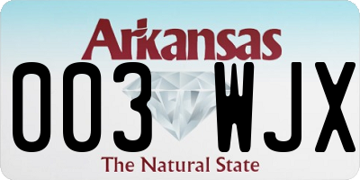 AR license plate 003WJX