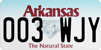 AR license plate 003WJY