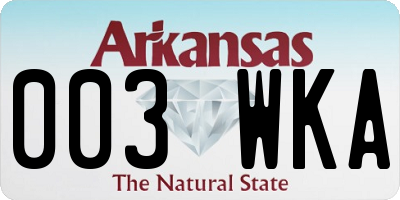 AR license plate 003WKA