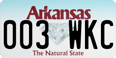 AR license plate 003WKC