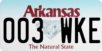 AR license plate 003WKE