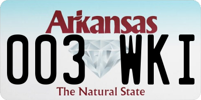 AR license plate 003WKI