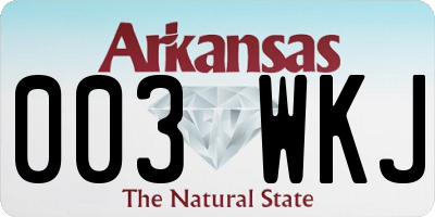 AR license plate 003WKJ