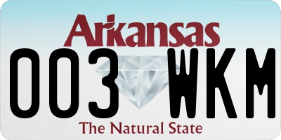 AR license plate 003WKM