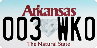 AR license plate 003WKO
