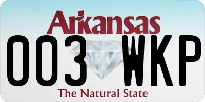 AR license plate 003WKP
