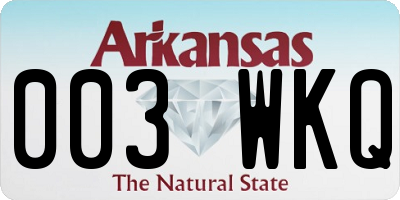 AR license plate 003WKQ