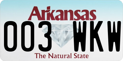 AR license plate 003WKW