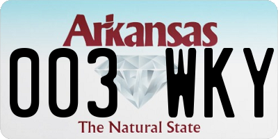 AR license plate 003WKY