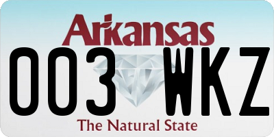 AR license plate 003WKZ