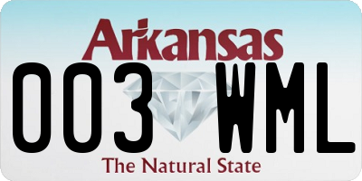 AR license plate 003WML