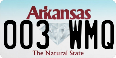 AR license plate 003WMQ