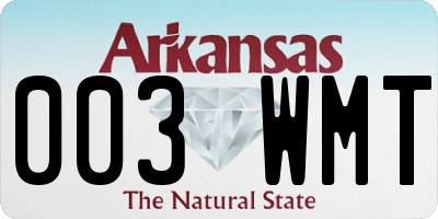AR license plate 003WMT