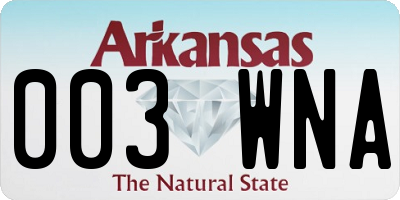 AR license plate 003WNA