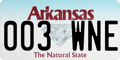 AR license plate 003WNE