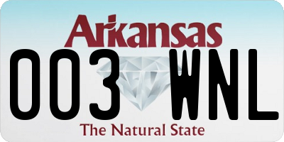 AR license plate 003WNL