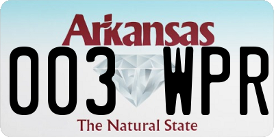 AR license plate 003WPR