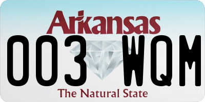 AR license plate 003WQM
