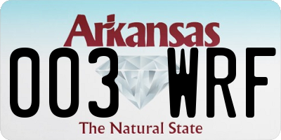 AR license plate 003WRF