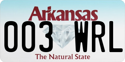 AR license plate 003WRL