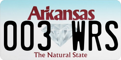 AR license plate 003WRS